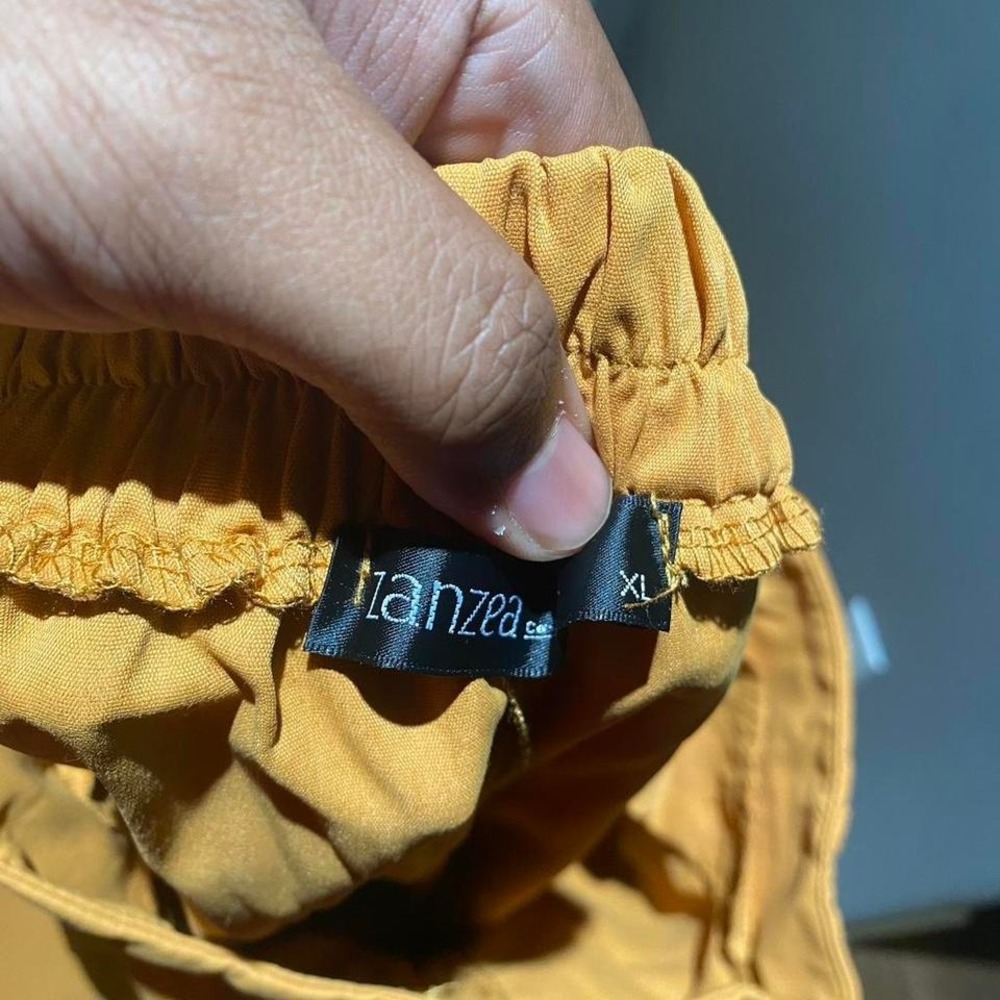 Zanzea yellow set with wide leg and tie waist Size xl - Picture 3 of 7